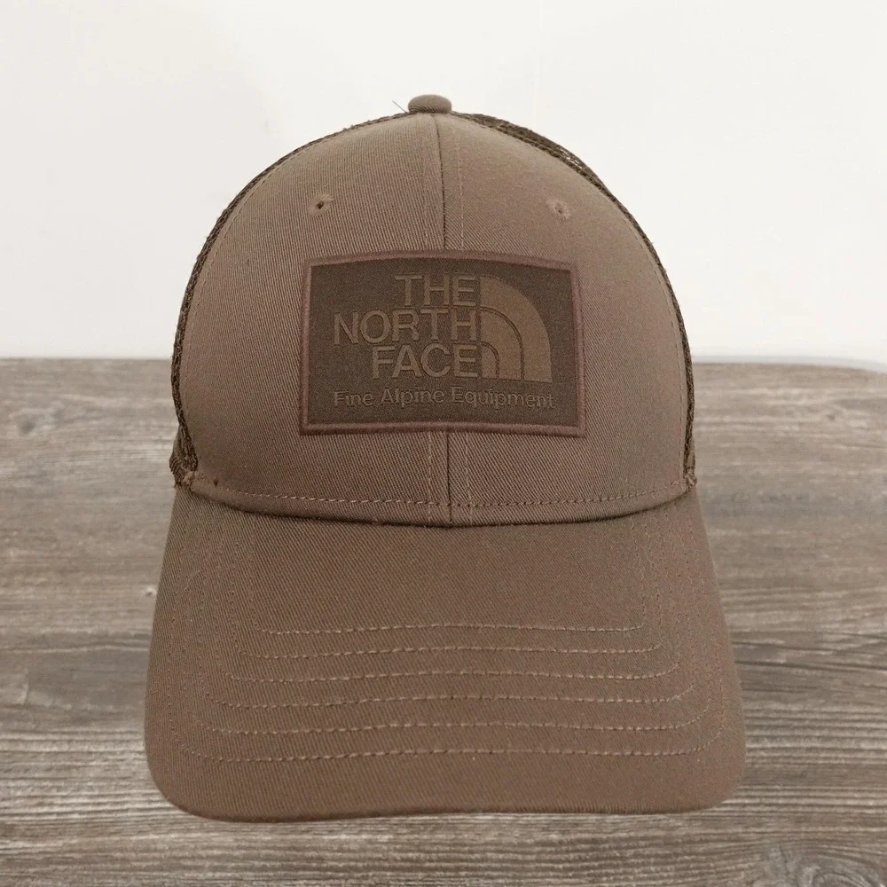 The North Face Hat Cap Trucker Snap Back One Size Brown Mesh Outdoor Mens TNF